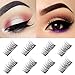 New Magnetic False Eyelashes-Ultra Thin 3D Fiber Reusable Extension Perfect for Deep Set Eyes & Round Eyes (8 Pairs Short Dual Magnetic Eyelashes)