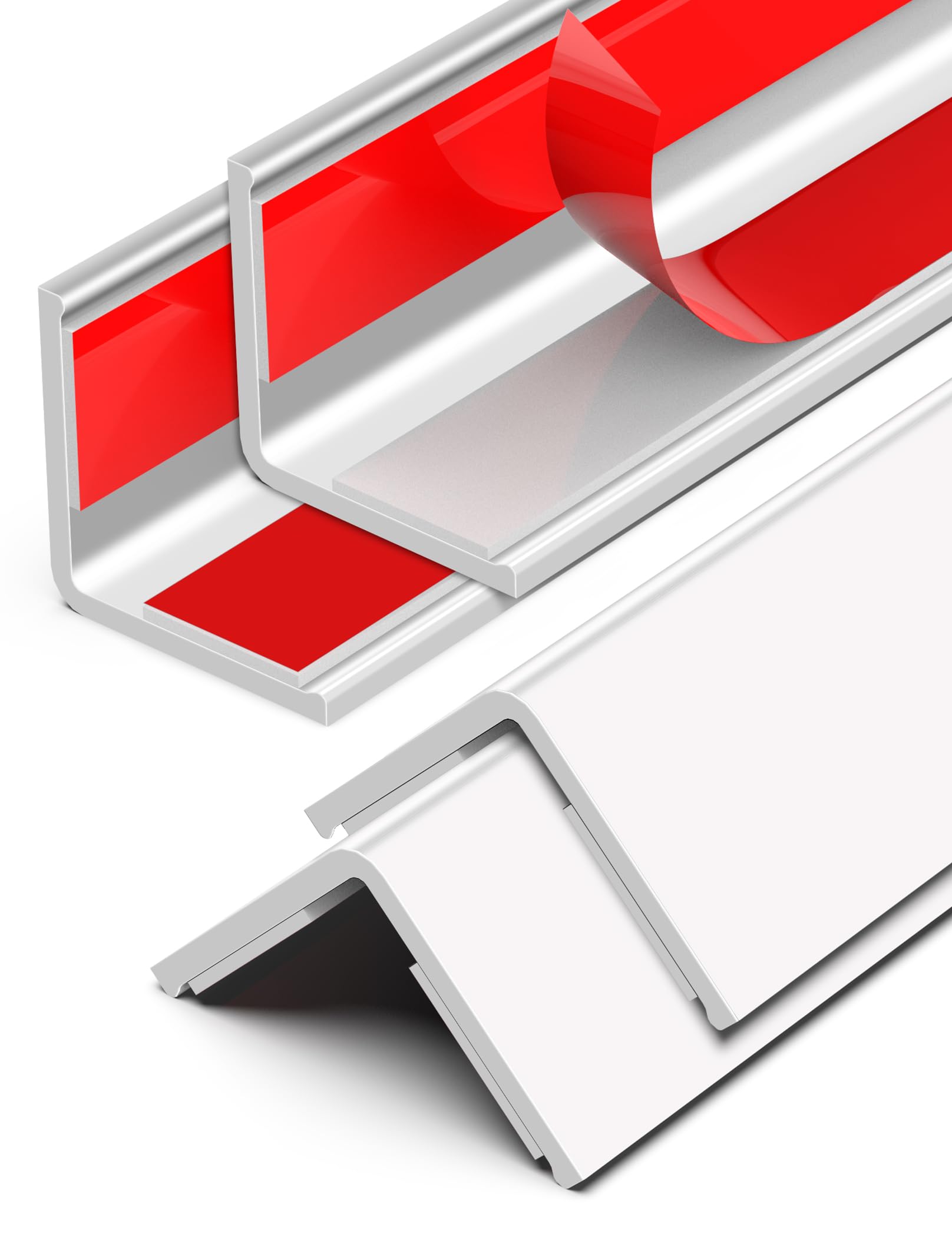 ‎Frychee Wall Corner Protector, Walls Edge Protector，Self-Adhesive Wall Corner Guards,PVC Double Side Edge Protector， Furniture Stairs Guard (4, 2.5x150cm/0.98x59.1in) Image