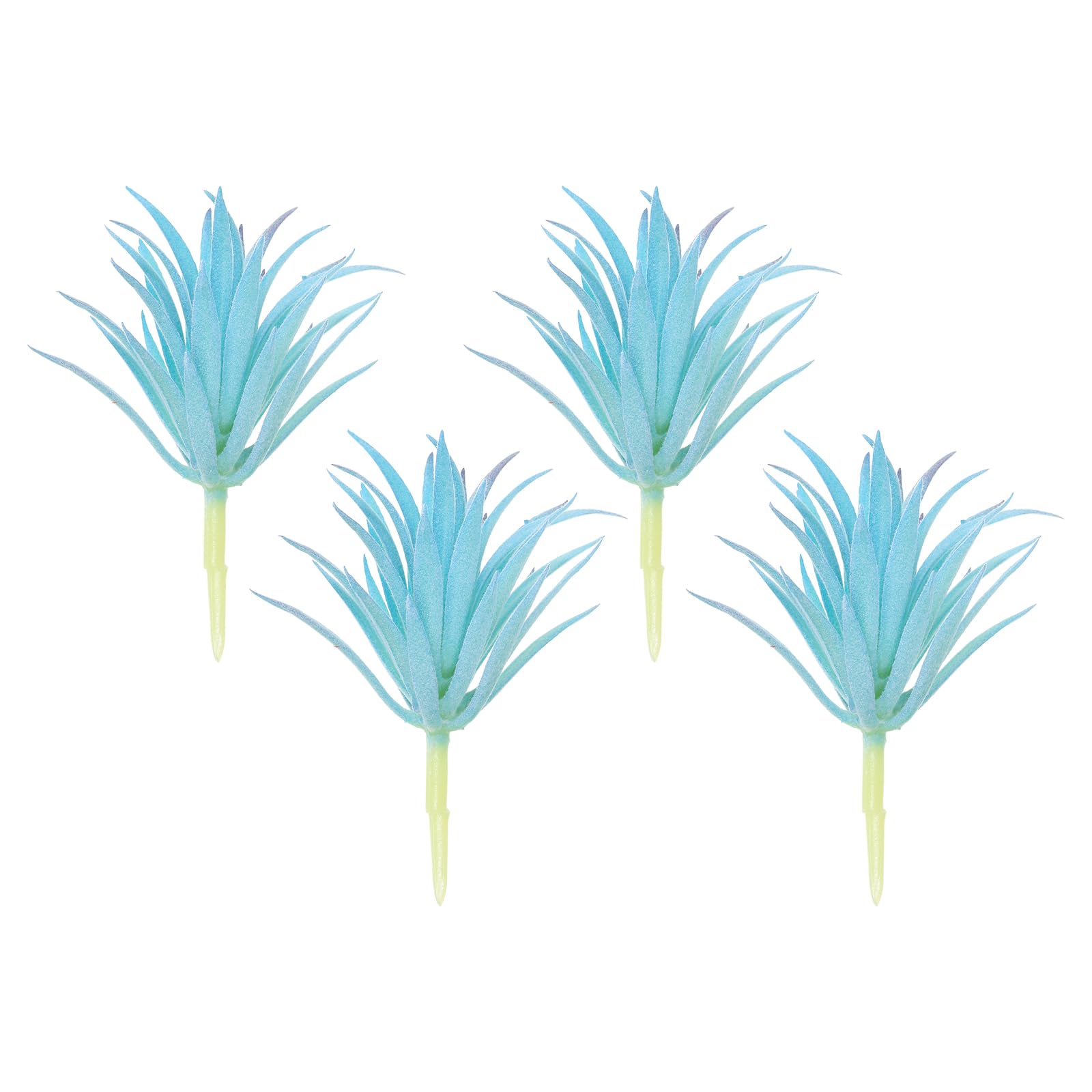 PATIKIL Artificial Succulent Plants, 4 Pack Small Fake Plants Faux Succulents Plant Unpotted for Home Garden Decoration, Blue