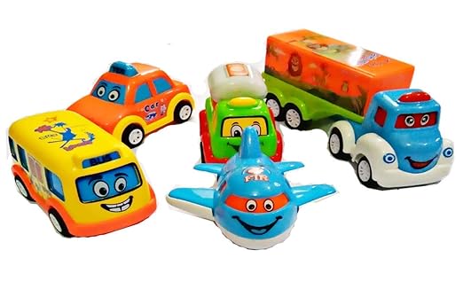 higadget Unbreakable Automobile Car Toy Set , Pull Back Car Truck Toy Set for Kids - 5 Toys