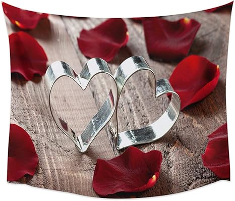 Amazon Co Jp タペストリー バレンタイン バラ 心型 指輪 インテリア おしゃれ 布ポスター 窓カーテン ファブリック装飾用品 壁飾り壁掛け モダンなアート 部屋飾り 部屋模様替え 個性ギフト 幅100cm丈150cm ホーム キッチン