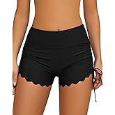 SHEKINI Women's High Waisted Swim Shorts Side Tie Swimsuit Bottoms Board Shorts