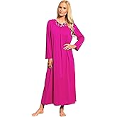 Shadowline Womens Shadowline Women's Petals 53 Inch Long Sleeve Long GownNightgown