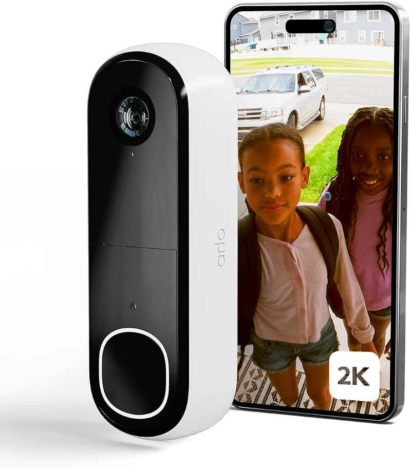 Arlo Security 2K Video Doorbell Wireless with 6 Month Battery UK