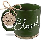 Lighthouse Christian Products Powerful Words Blessed Green 16 Ounces Coffee Cup Mug