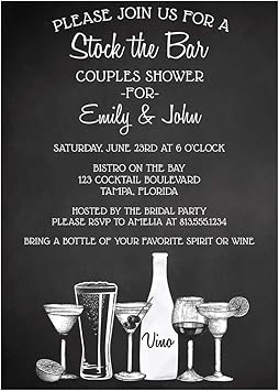 Amazon Com Couples Shower Invitation Stock The Bar Bridal Shower