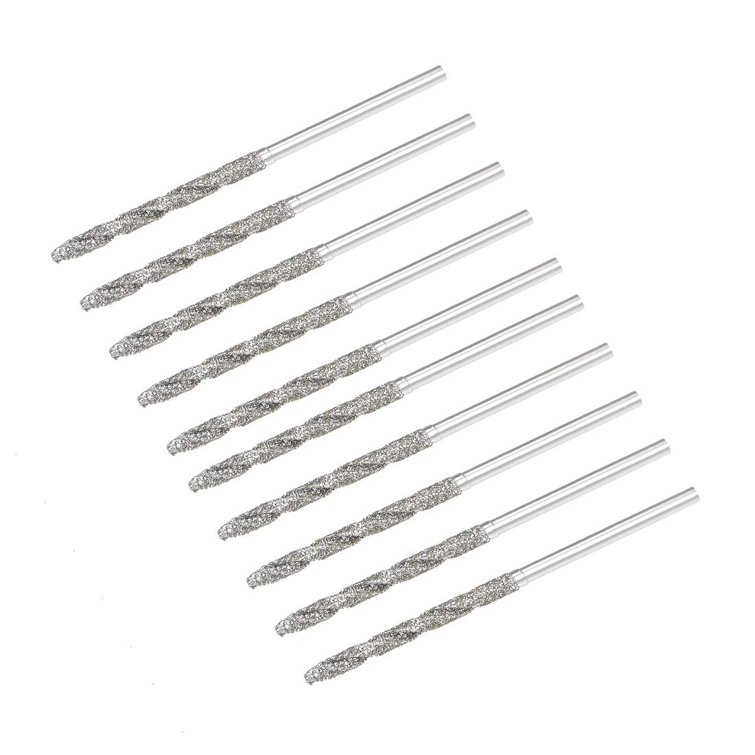 uxcell 1.7mm Diamond Twist Drill Bits High Speed Steel HSS for Glass Sea Shells Stone Tiles 10 Pcs