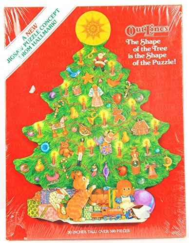 Christmas Tree-shaped 500-piece Hallmark Jigsaw Puzzle: