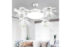 FIALAME Drone Fan Light,Light Socket Fan with Remote,50W,3000-6500K,3 Speeds,19.6" Unique Small Ceiling Fans with Quiet Motor,Timer,E26 Screw in Ceiling Fans in Lights Socket for Bedroom,Garage,Gazebo