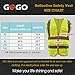 GOGO 9 Pockets High Visibility Zipper Front Safety Vest With Reflective Strips, Meets ANSI Standards