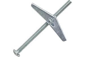 INSTOCKBOLTS 1/4" x 3" Toggle Bolts and Wing Nut- Spring Toggle Bolt Anchors-Heavy Duty Hollow Wall Anchors for Drywall, Carbon Steel 10 Pack