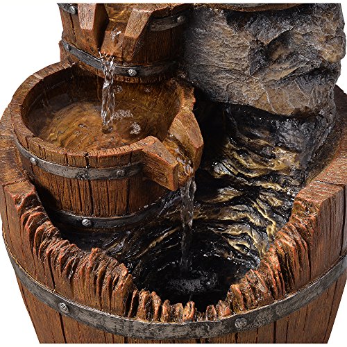 Peaktop VFD8305 Barrels Fountain, Brown