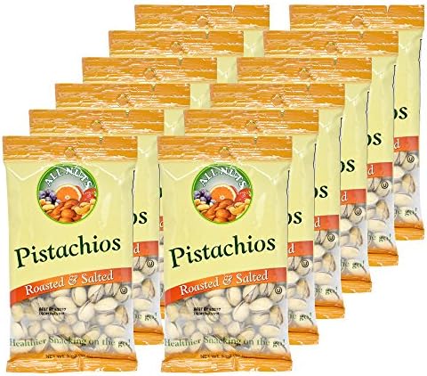 All Nuts 12 Pack Pistachio Roasted &amp; Salted Shelled 2oz Bags