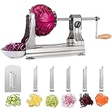 WellToBe 6-Blade Vegetable Spiralizer Spiral Slicer Veggie Pasta Spaghetti Maker for Healthy Low Carb/Paleo/Gluten - 304 Food