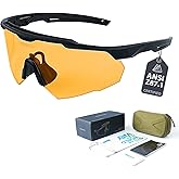 VOZAPOW Shooting Glasses Anti Fog with High Definition Lenses, ANSI Z87.1 Certified Tactical Safety Glasses for Men Women