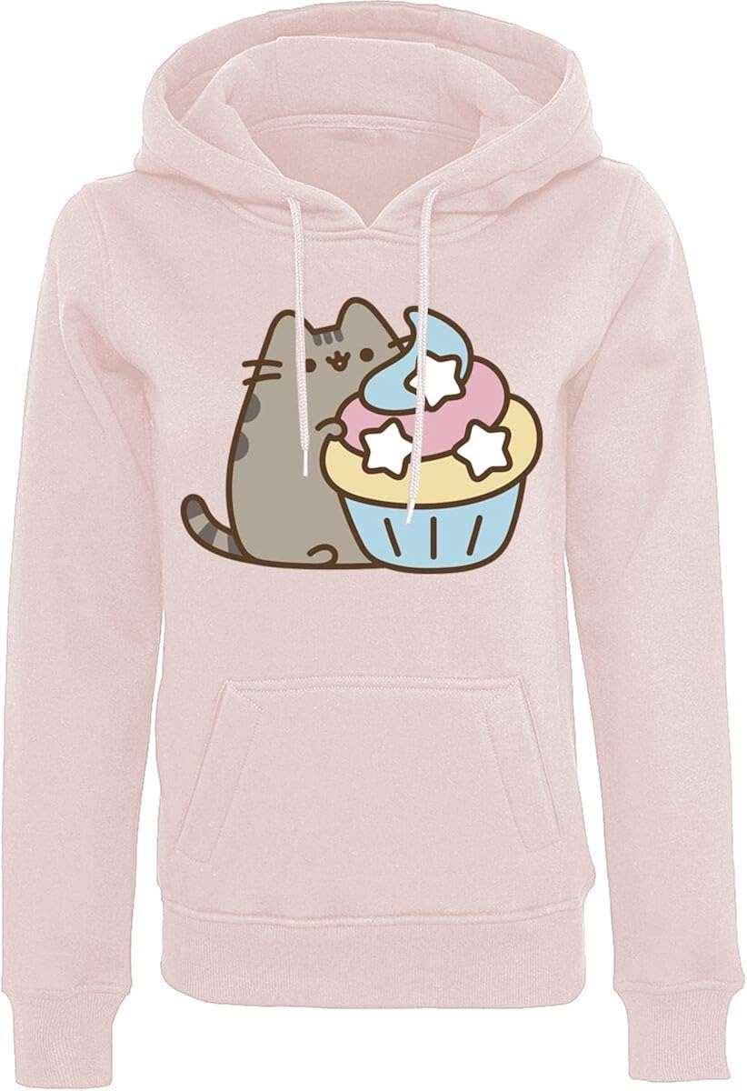 Pusheen The Cat Mujer Sudadera con Capucha Rosa, , Estrechos Amazon.es
