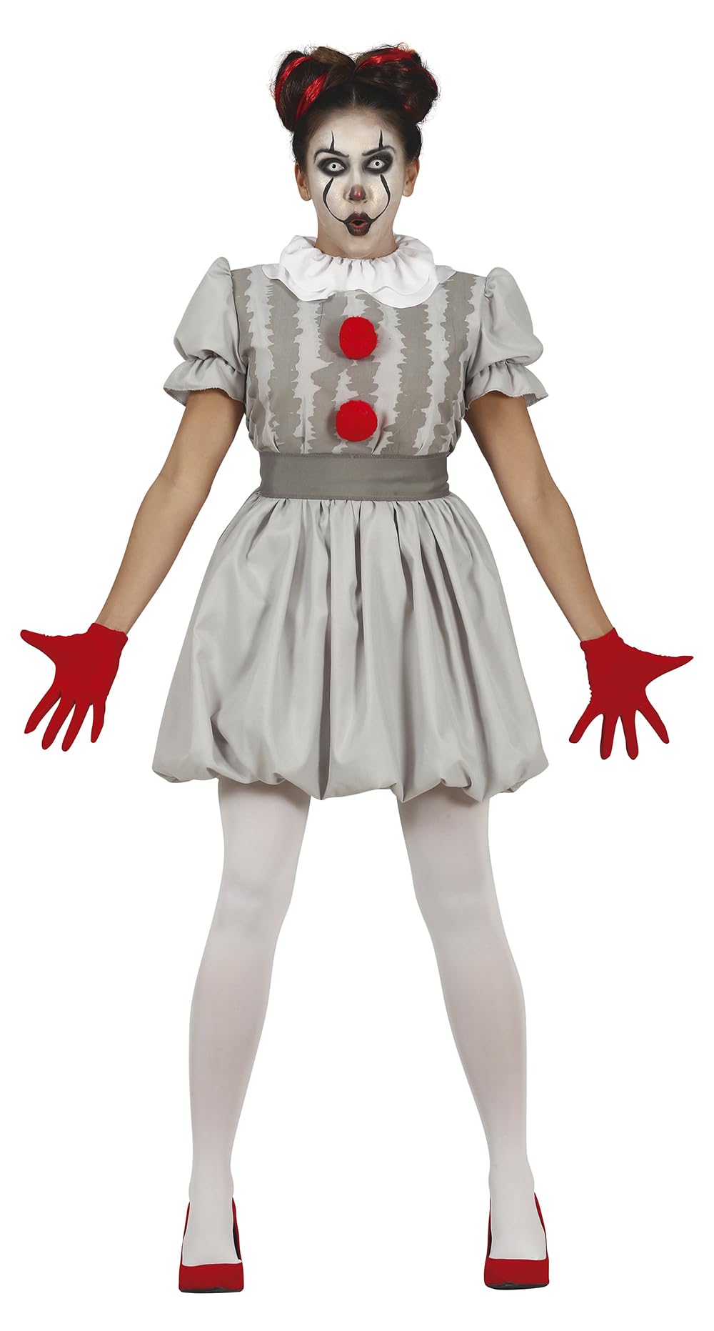 FIESTAS GUIRCA Gray Dress Clown Fancy Dress Costume Adult Woman Size S 8-10