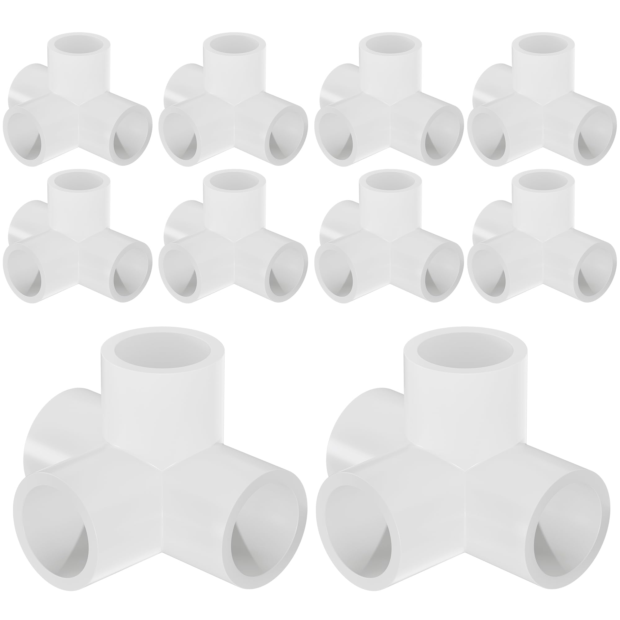 Photo 1 of 1" 90 Degree PVC 4 Way Tee Fitting, 10 Pcs Pipe Connectors, Schedule 40 Furniture Grade PVC Tee Corner for DIY Frames and Structures