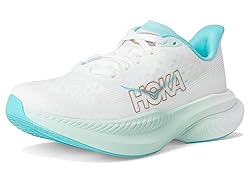 Hoka Women's Mach 6 Sneaker, Frost/Rose Gold, 8.5
