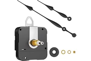 NATIKON High Torque Long Shaft Clock Movement with Elegant 12 Inch Spade Hands in Black