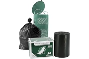 Zero Waste USA - Commercial Grade Dog Waste Station Can Liners -1 Roll of 50 bags - Standard Size 26" W x 33" L (10-13 gallons) - Heavy Duty, Thicker than competitors' bags (1.1 mil)