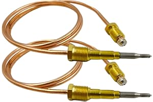 MENSI Copper Tube Thermocouple Replace 74L57 Sensor 26" Fits for Propane and Natural Fireplace Pilot Burner Assembly Kit Like Model 69L17, 69L18, 10002265 10002264, 2PCS