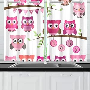 Reopx Colección Niña Baby Shower Cortinas temáticas de Cocina Cortinas