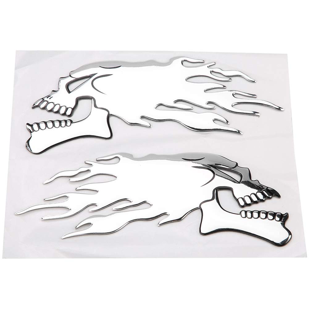 2pcs 3D Skull Head Auto Motorcycle Sticker Decoration Sticker