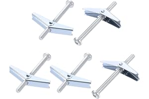 uxcell M8 x 100mm Male Thread Spring Loaded Hollow Wall Round Head Toggle Bolt 15pcs