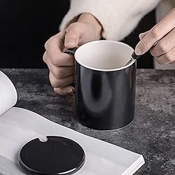 HOMEYES Black Novelty Coffee Mugs, 330 ML 11.2