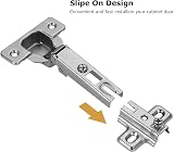FURNIWARE 2 Pcs 35mm 110 Degree Self Close Full Overlay Cabinet Hinge Nickel view 3