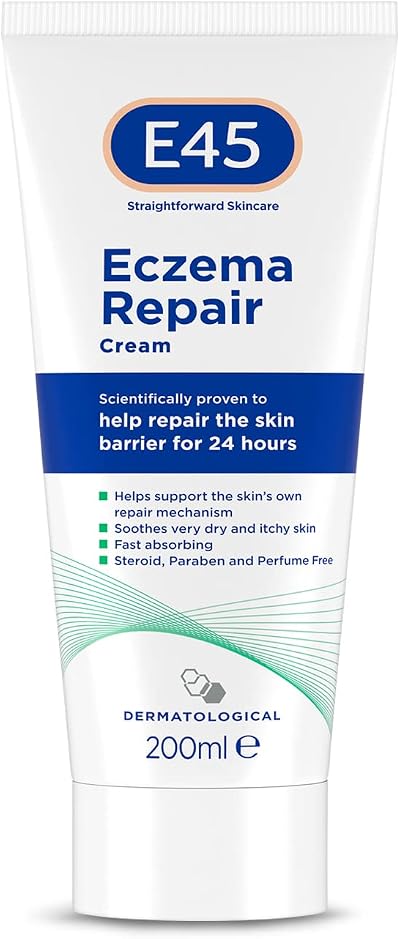 E45 Eczema Repair Cream 200 ml Emollient Hydrates Very Dry Skin