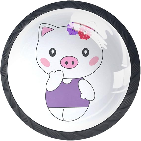 Perillas de armario Cerdo de dibujos animados lindo Pomos y tiradores