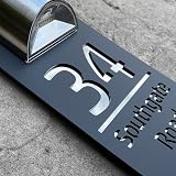 StickiesWall 3D Laser Cut House Sign with Solar Light Grey Mirrored Silver view 8