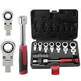 YWHWLX 20Pcs Flex Head Ratchet Wrench Set, 8mm-19mm