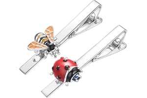 RunootPR 2Pcs Tie Clip Set for Men Unique Silver Gold Black Tie Clip Personalized Tie Bar Clip Fathers Day Birthday Wedding Jewelry