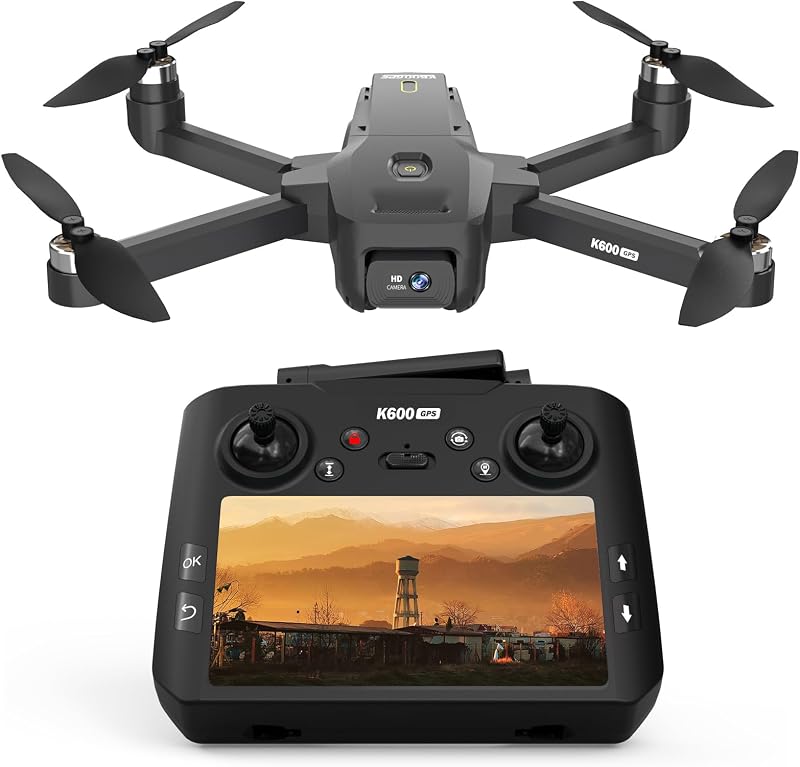 FPV GPS Drone con EIS Camara 4.5" HD Pantalla Control Remoto para Adultos y Principiantes,Al Track&Orbit Mode,Drone con Seguimiento Automatico,Control Gravedad por Gestos Retención, Menos de 249g — foto 1 de 8