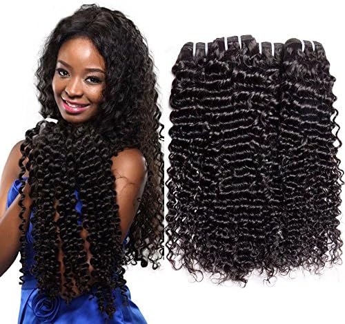Guangxun Company Brazilian Deep Wave Curly Hair 3 bundles Human Hair Extensions Weave Natural Color 9A Grade 100g/piece Natural Black Color Can be Dyed(10 10 10inch)
