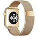 Smart Watch Band, YMCCOOL Fully Magnetic Closure Clasp Mesh Loop Stainless Steel iWatch Band Replacement Bracelet Strap for Watch Sport&Edition 42MM Gold