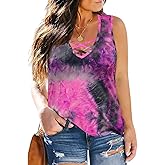 RITERA Plus Size Tank Tops for Women V Neck Sleeveless T Shirt Solid/Tie Dye/Floral Casual Tanks for Summer XL-5XL