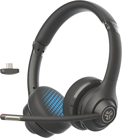 JLab Go Work 2nd Gen Wireless Headset with Mic – USB-C Dongle, Bluetooth 5.3