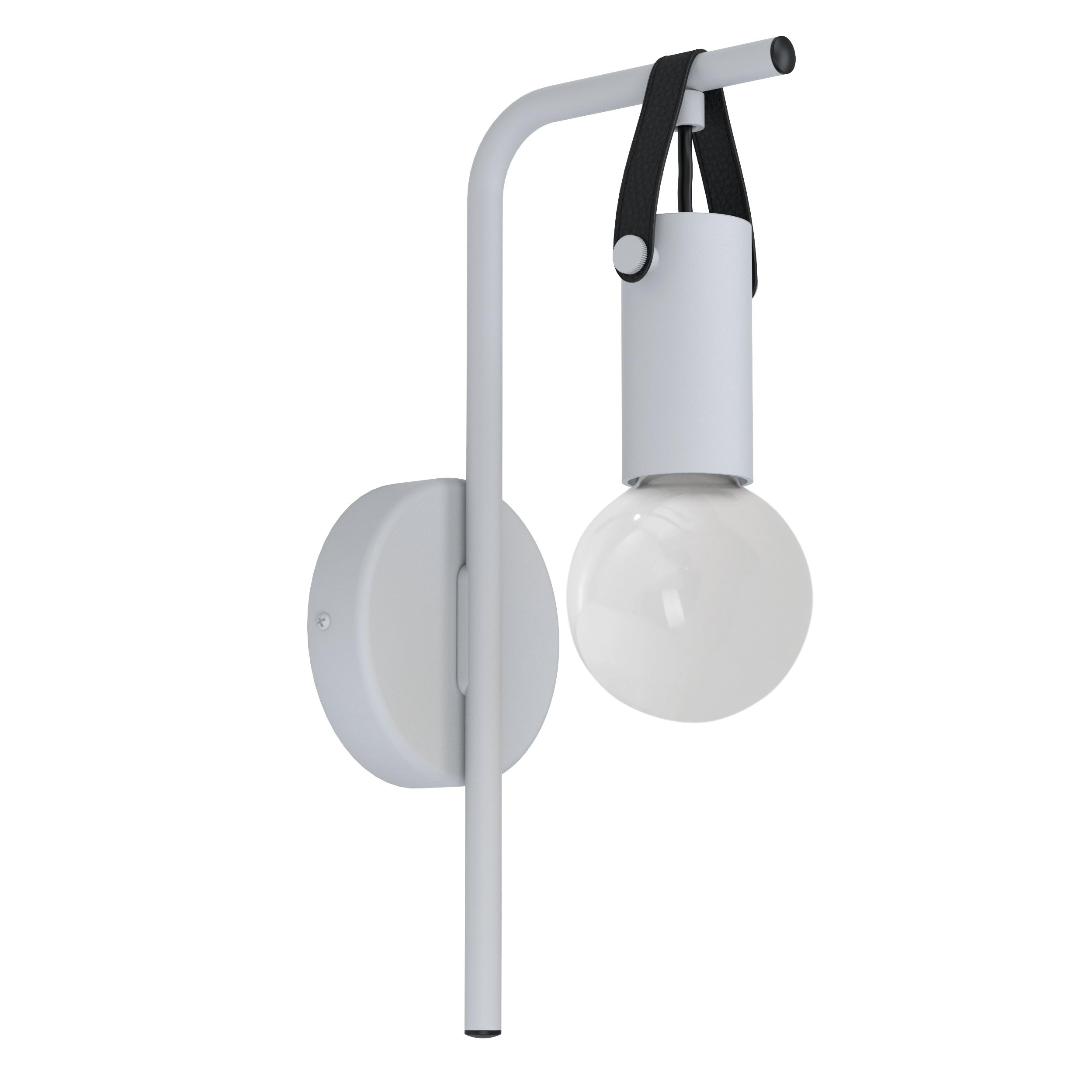 EGLO Apricale 1 Bulb Wall Light Industrial Modern Minimalism Interior Wall Light Steel and Leather Living Room Lamp Hallway Lamp in Light Grey Black E27 Socket