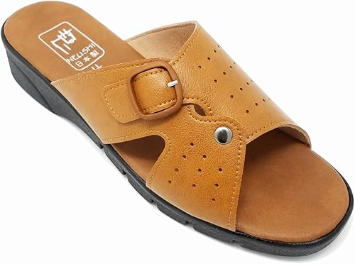 Amazon Neushi レディース 前あき サンダル 低反発インソール 4e 幅広 軽量 2566 日本製 Llサイズ 25 0cm キャメル Neushi ファッションサンダル