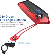 Diyife Bike Mirror 2Pcs HD Wide Angle 360° Adjustable 22-25mm Red view 4