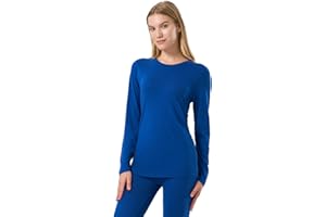 Merino Protect 100% Merino Wool Base Layer Women Thermals Underwear Lightweight Soft Long Sleeve Shirt for Hiking Skiing