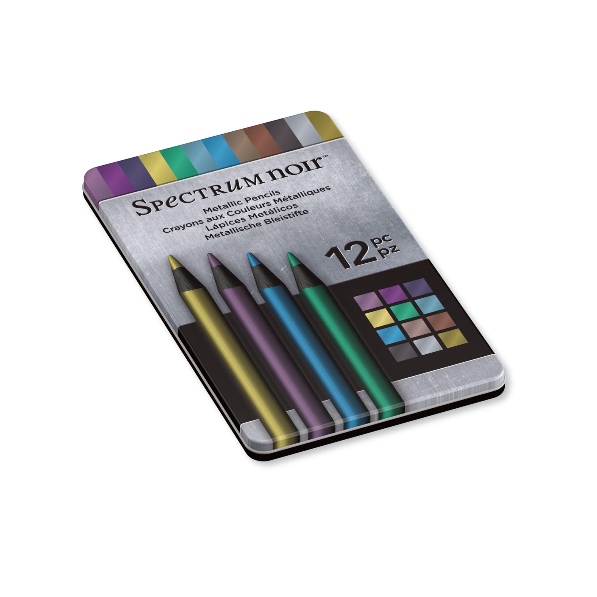 Spectrum Noir Metallic Art Sketching Drawing Colouring Pencils, Multicolours, Pack of 12