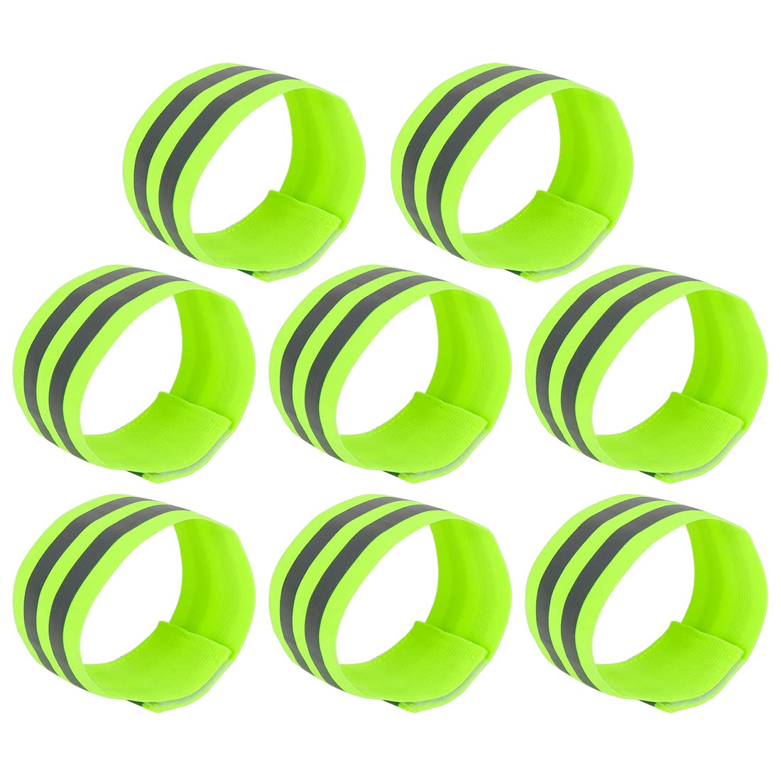 X AUTOHAUX 8pcs Reflective Bands for Arm Cycling Reflective Armbands Green