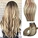 Myfashionhair Clip in Hair Extensions Real Human Hair Extensions 18 inches 70g Clip on for Fine Hair Full Head 7 pieces Silky Straight Weft Remy Hair