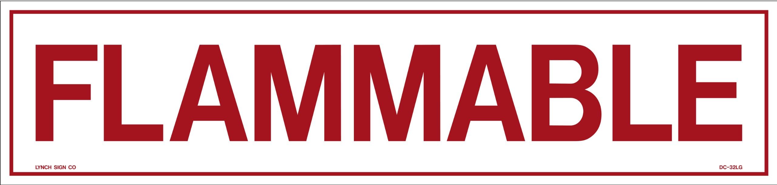 Lynch Signs 21 in. x 5 in. Decal Red on White Sticker Flammable