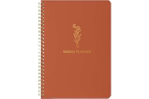 OF A HAPPY KIND Simple Weekly Planner Undated & To Do List Notebook with Habit Tracker - 6.5x9.25" 60 Sheets Terracotta - Spiral Weekly Planner Notepad for Work and Life Tasks - Minimalist Undated Planner & Journal